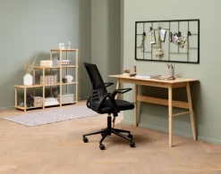 Skrivebordsstol ASPERUP sort mesh/sort stof