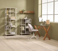 Skrivebordsstol KOKKEDAL gråt stof/hvid