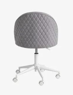 Skrivebordsstol KOKKEDAL gråt stof/hvid