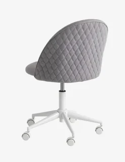 Skrivebordsstol KOKKEDAL gråt stof/hvid