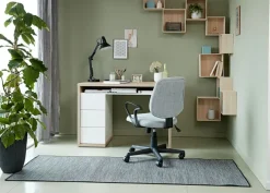 Skrivebordsstol RUNGSTED gråt stof/sort