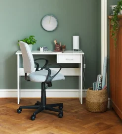 Skrivebordsstol RUNGSTED gråt stof/sort