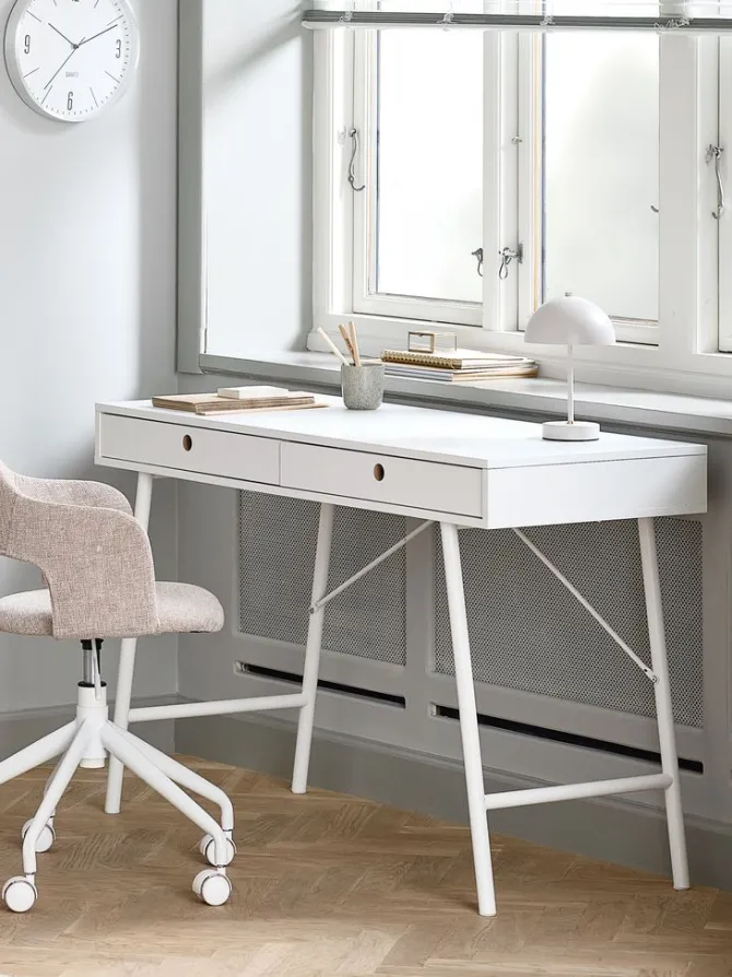 SkrivebordSTENVAD 48x120 2 skuffer hvid