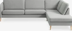 Sofa AARHUS open-end højrevendt lysegråt stof