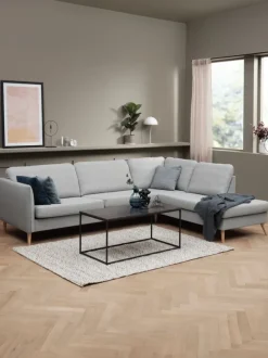 Sofa AARHUS open-end højrevendt lysegråt stof