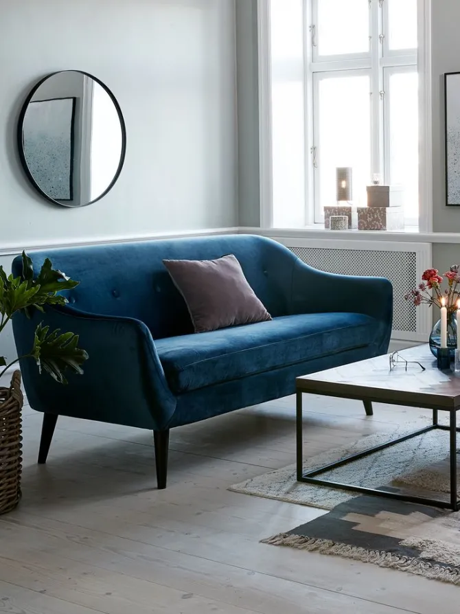 Sofa EGEDAL 2.5-pers. mørkeblå velour