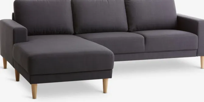 Sofa EGENSE chaiselong mørkegråt stof