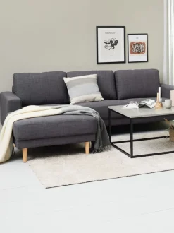 Sofa EGENSE chaiselong mørkegråt stof