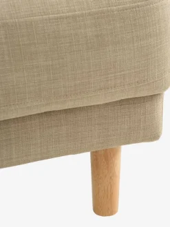 Sofa EGENSE chaiselong sandfarvet stof/egefarve