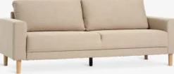 Sofa EGENSE 3-pers. sandfarvet stof/egefarve