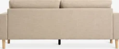 Sofa EGENSE 3-pers. sandfarvet stof/egefarve