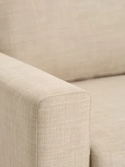 Sofa EGENSE 3-pers. sandfarvet stof/egefarve