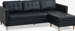 Sofa FALSLEV chaiselong sort kunstlæder