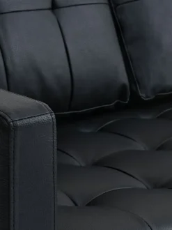 Sofa FALSLEV chaiselong sort kunstlæder