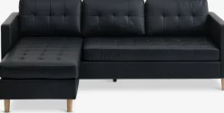 Sofa FALSLEV chaiselong sort kunstlæder