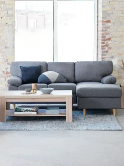 Sofa GEDVED chaiselong grå