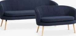 Sofa GISTRUP 2-pers. mørkeblåt stof