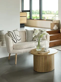 Sofa GISTRUP 2-pers. råhvid teddy