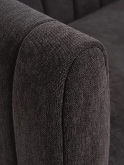 Sofa MAGLEBY 2.5-pers. mørkebrunt stof/egefarve