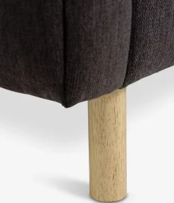 Sofa MAGLEBY 3-pers. mørkebrunt stof/egefarve