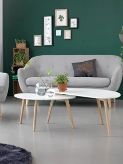 Sofabord LEJRE 48x85 hvid/eg