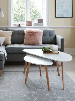 Sofabord LEJRE 48x85 hvid/eg