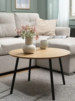 Sofabord NYBO Ø70 egefarve/sort