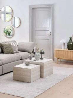 Sofabord ROLSTED 58x58/50x50 marmorfarve 2 stk