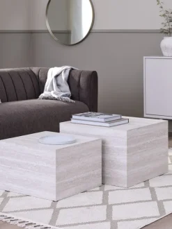 Sofabord ROLSTED 58x58/50x50 marmorfarve 2 stk