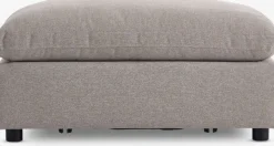 Sofamodul LUNDBY chaiselong/puf sandfarvet stof