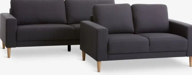 Sofasæt EGENSE 3+2-pers. mørkegråt stof