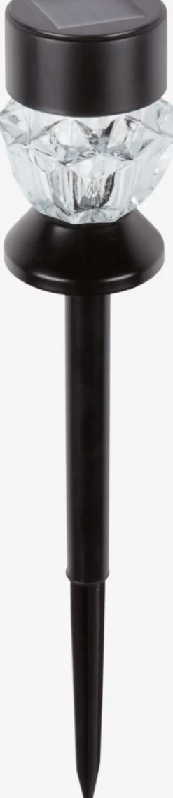 Solcellelampe SPLITTERNE Ø7xH35cm sort