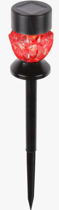 Solcellelampe SPLITTERNE Ø7xH35cm sort