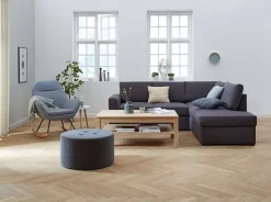 Sovesofa chaiselong BEDSTED grå