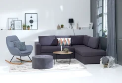 Sovesofa chaiselong BEDSTED grå