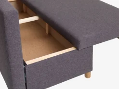 Sovesofa chaiselong HAMPEN gråt stof/egefarve