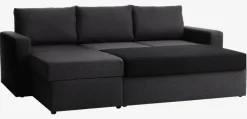 Sovesofa chaiselong MARSLEV mørkegråt stof