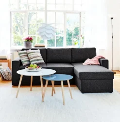 Sovesofa chaiselong MARSLEV mørkegråt stof