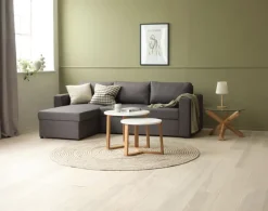 Sovesofa chaiselong MARSLEV mørkegråt stof