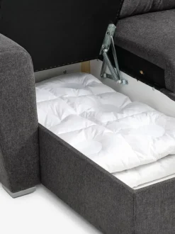 Sovesofa chaiselong VEJLBY mørkegråt stof