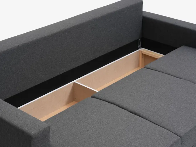 Sovesofa MARSLEV 3-pers. mørkegråt stof