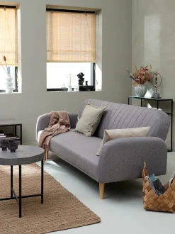 Sovesofa PARADIS lysegråt stof/egefarve