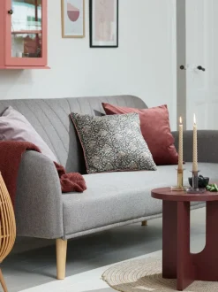 Sovesofa PARADIS lysegråt stof/egefarve