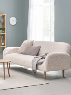 Sovesofa PARADIS råhvid teddy/egefarve