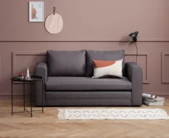 Sovesofa SKILLEBEKK mørkegråt stof