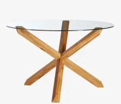 Spisebord AGERBY Ø119 glas/eg