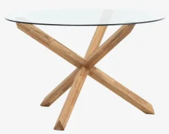 Spisebord AGERBY Ø119 glas/eg