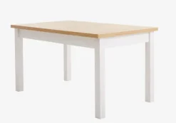 Spisebord MARKSKEL 90x150/193 hvid/egefarve