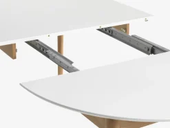 Spisebord MARSTRAND Ø110/110x200 hvid/natur