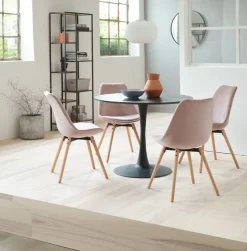 Spisebord RINGSTED Ø100 sort askefiner